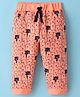 Mini Taurus Cotton Knit Full Length Lounge Pant with Bear Print - Orange