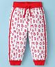 Mini Taurus Cotton Knit Full Length with Alphabet Print - Red & White