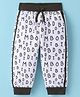 Mini Taurus Cotton Knit Full Length Lounge Pant with Alphabet Print - Olive Green & White