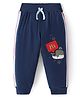 Mini Taurus Cotton Knit Full Length Lounge Pant with Whale Print - Blue
