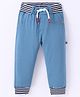 Mini Taurus Cotton Knit Full Length Solid Color Lounge Pant - Blue