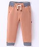 Mini Taurus Cotton Knit Full Length Solid Color Lounge Pant - Peach