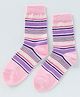 Model Winterwear Socks With Stripes Design - Light Pink