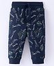 Doreme Single Jersey Knit Full Length Joggers with Text Print - Blue