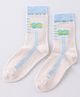 Model Winterwear Number Design Socks - White