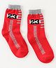 Model  Winterwear Number Design Socks - Red