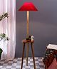 Devansh Cotton coolie Floor Lamp Tripod Natural - Red