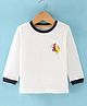 Doreme Single Jersey Full Sleeves Chiffon T-Shirt Boat Print  - White