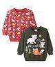 Babyhug Cotton Knit Full Sleeves Sweatshirt With Animal Graphics Pack of 2 - Multicolour