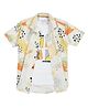 CAVIO Cotton Half Sleeves Abstract Printed Shirt And Tee - Lemon