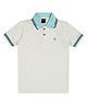 CAVIO Cotton Half Sleeves Colour Blocked Tee - Sky Blue