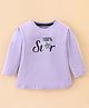 Doreme Single Jersey Full Sleeves Top with Text Print - Purple