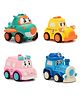 SVE Unbreakable Friction Powered Inertia Toy Set of Train, Taxi, Aircraft & Ambulance for Kids Pack of 4 - Multicolor