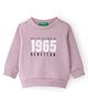 UCB Knit Full Sleeves Sweatshirt with Text Print - Purple
