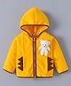 Kookie Kids Full Sleeves Hooded Sweatjacket with Bear Applique - Yellow