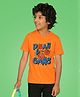 NUSYL Half Sleeves Basketball & Play The Game Text Printed Tee - Orange