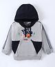 Cucumber Looper Full Sleeves Hoodie with Text Embroidery - Grey