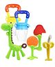 Sparkle Joy Baby Silicone Toothbrush Giraffe & Fruit Teether Combo Pack Of 6 Non Toxic Teething Toys - Multicolor