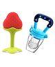 Sparkle Joy Baby Silicone Fruit Teether & Fruit Feeder Combo Pack Of 2 - Multicolor