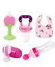 Sparkle Joy Baby Fruit Feeder Pacifier Silicone Baby Food Dispensing Spoon 90 ml Fruit Teether Finger Brush & Baby Bib Combo - Multicolor