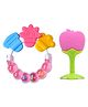 Sparkle Joy Silicone Combo Of Stand Teether & Rattle Handle Teethers - Multicolor