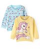 Babyhug Cotton Knit Full Sleeves Sweatshirts With Rainbow & Unicorn Print Pack of 2 - Blue & Red