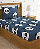 Home Sizzler 144 Tc Microfibre Kid'S Panda Single Bedsheet with 1 Pillow Cover, Grey