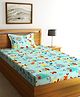 Home Sizzler 144 TC Microfibre Kid's Aquatic Animals Single Bedsheet with 1 Pillow Cover