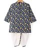 Babyhug Cambric Woven Full Sleeves Kurta Dhoti Set Floral Print - Teal