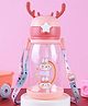 Kritiu Cartoon Printed BPA Free Kids Sipper Water Bottle 600ml -pink ( Print May Vary )
