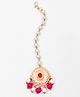 Lime By Manika Kundan Meenakari & Beads Embellished Maang Teeka - Pink & Magenta