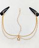 Lime By Manika Flower & Pearl Detailed Headchain - Golden