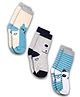 DOLLAR Pack Of 3 Striped & Animals Face Printed Cotton Socks - Multi Colour