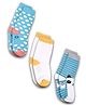 DOLLAR Pack Of 3 Striped & Dots Printed Cotton Socks - Multi Colour