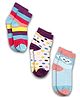 DOLLAR Pack Of 3 Striped & Colour Blocked Cotton Socks - Multi Colour