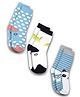 DOLLAR Pack of 3 Dots Printed & Striped Cotton Socks - Multi Colour