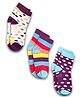 DOLLAR Pack of 3 Colour Blocked & Dots Printed Socks - Multi Colour