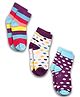DOLLAR Pack of 3  Colour Blocked & Polka Dots Printed Socks - Multi Colour