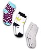 DOLLAR Pack of 3 Polka Dots & Animals Printed Socks - Multi Colour
