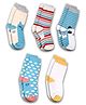 DOLLAR Pack of 5 Dots Printed  & Striped Socks - Multi Colour