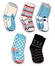 DOLLAR Pack of 5  Striped & Animals Printed Socks - Multi Colour