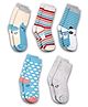 DOLLAR Pack of 5 Dots Printed And Striped Socks - Multi Colour
