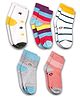 DOLLAR Pack of 5 Striped & Colour Blocked Socks - Multi Colour