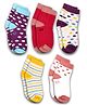 DOLLAR Pack of 5 Striped & Polka Dots Printed Socks - Multi Colour