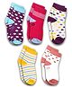 DOLLAR Pack of 5 Striped And Polka Dots Printed Socks - Multi Colour