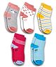 DOLLAR Pack of 5 Striped And Dots Pattern  Socks - Multi Colour