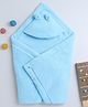 Yellow Apple Hooded Blanket cum Wrapper - Blue