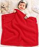 Yellow Apple Hooded Blanket cum Wrapper - Red