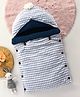 Yellow Apple Super Soft Baby Hooded Sleeping Bag - Navy Blue