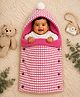 Yellow Apple Baby Sleeping Bag with Hood | Soft Plush Swaddle Wrap for Newborns & Infants | Warm Cozy Blanket Sleeper for Baby Travel & Home Use | Fuchsia Pink